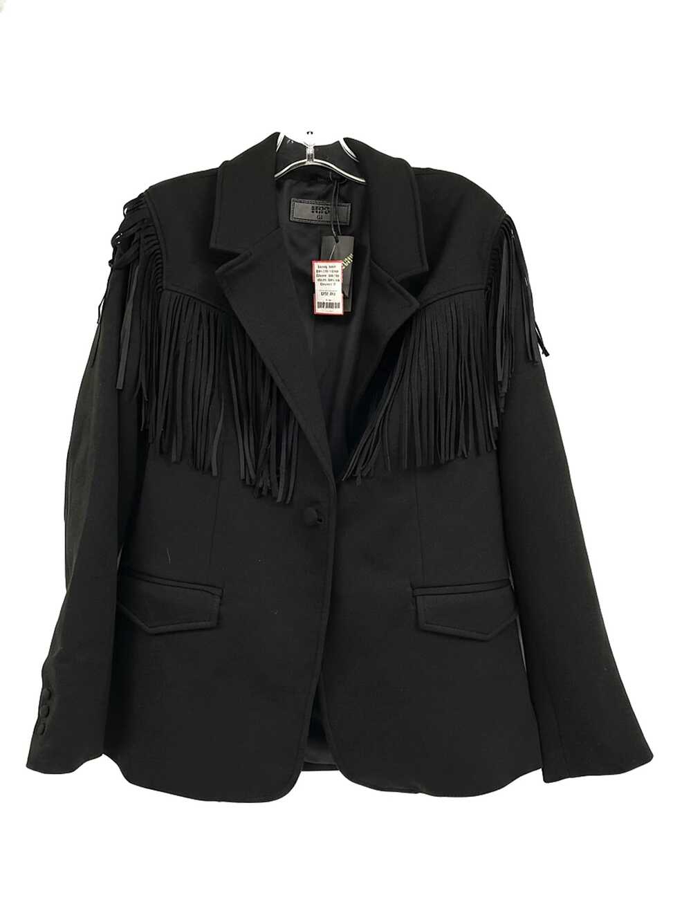 Blank NYC Black Kids Jacket & Coat | Regular L Boys Formal Fringe Shoulder Pads